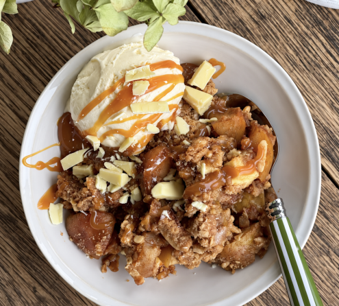 Pear & White Chocolate Crumble